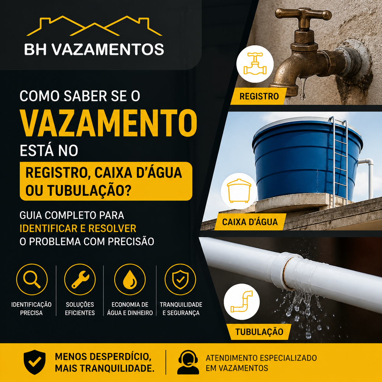 Como saber se o vazamento está no registro, caixa d’água ou tubulação? Guia completo para identificar e resolver o problema com precisão