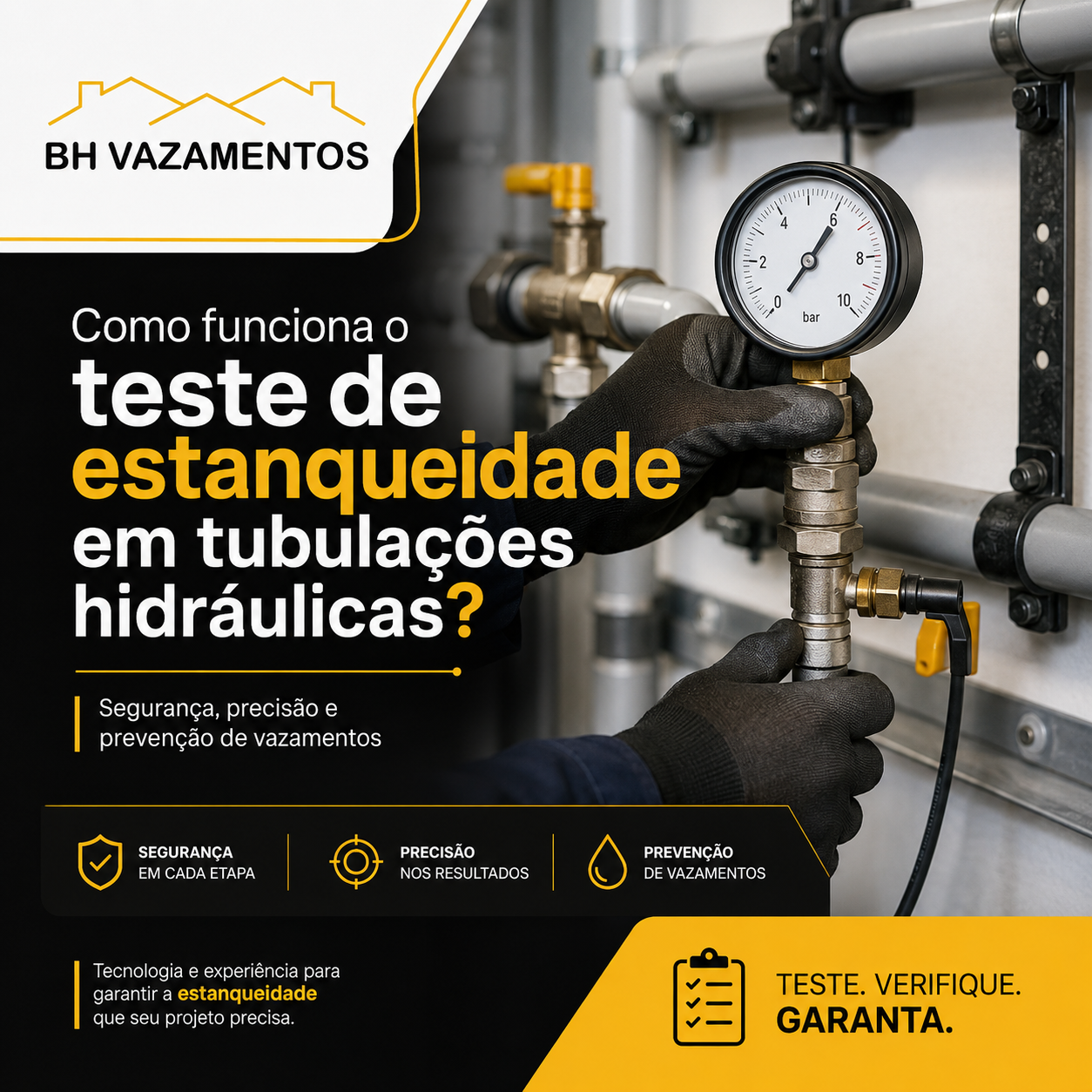 Como funciona o teste de estanqueidade em tubulações hidráulicas?